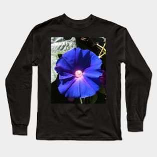 Blue Morning Glory: Good Morning World! Long Sleeve T-Shirt